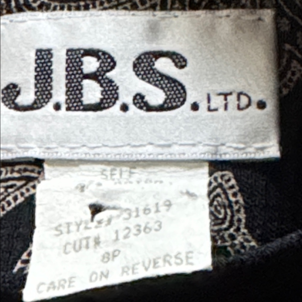 JBS‎ Ltd. Vintage Black tan vintage vest overlay Women's midi Dress Sz 8P - Picture 5 of 6